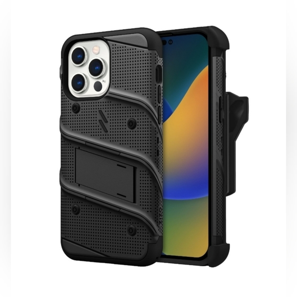 NEW IN BOX ZIZO Bolt Series Iphone 14 Max Phone Case (Black) - Picture 2 of 11